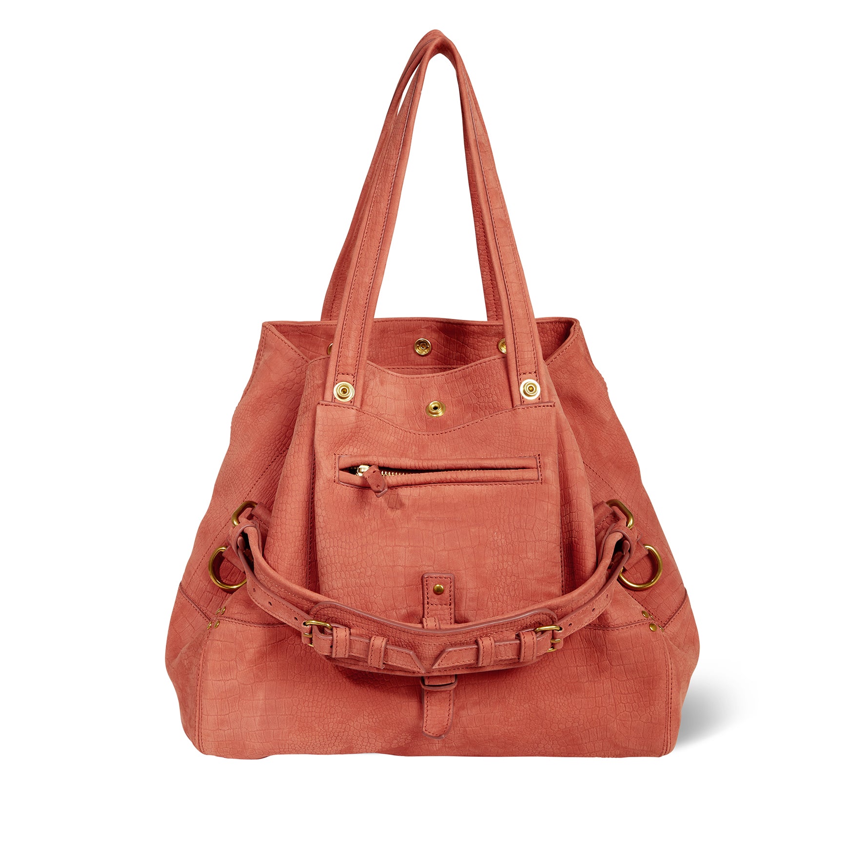 Billy M Bag Imprimé Croco Terracotta taurillon