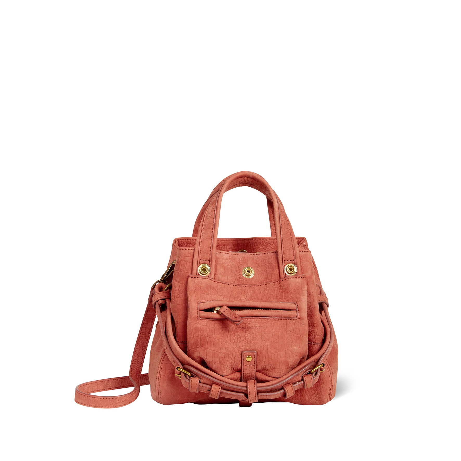 Billy Nano Bag Imprimé Croco Terracotta taurillon