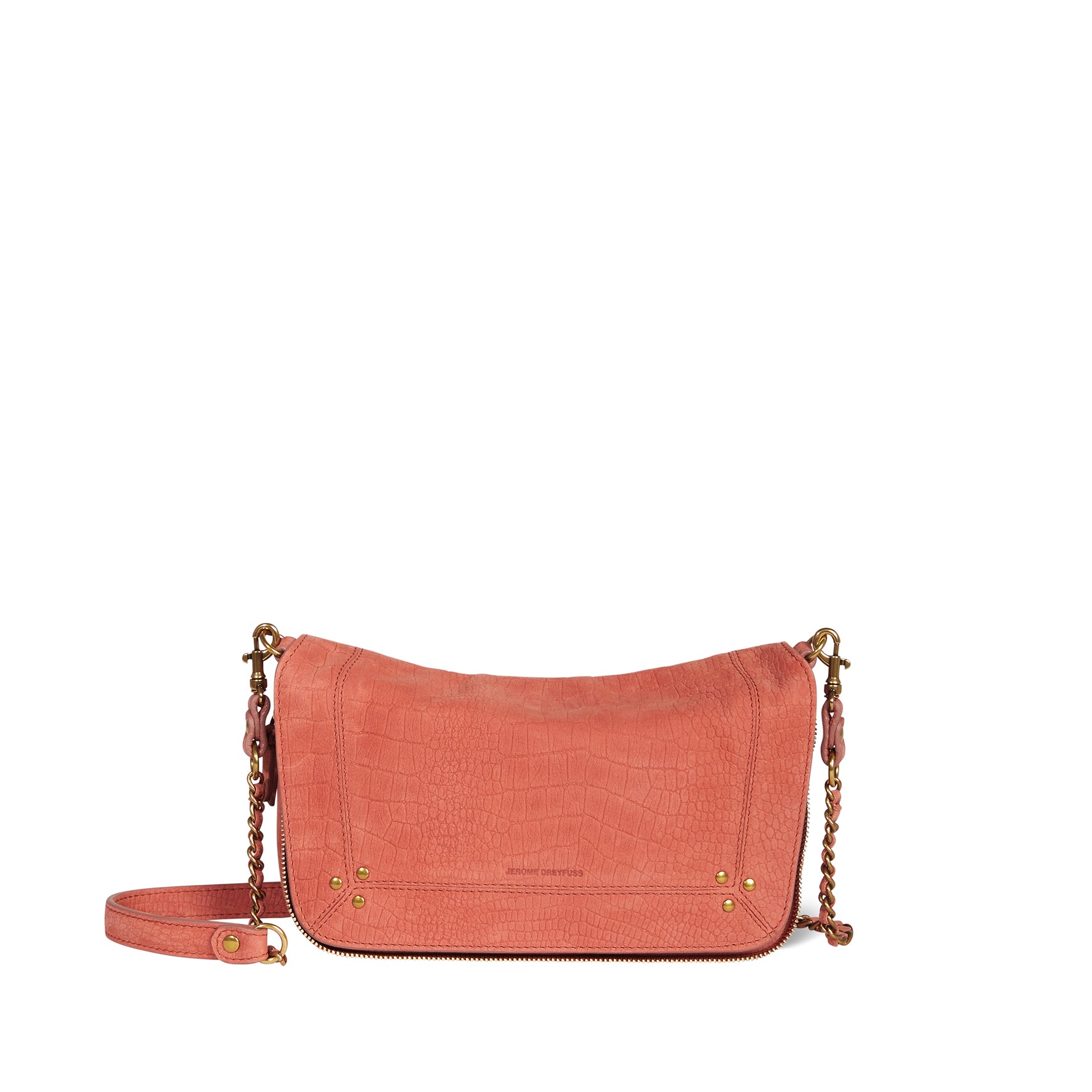 Bobi S Bag Imprimé Croco Terracotta taurillon