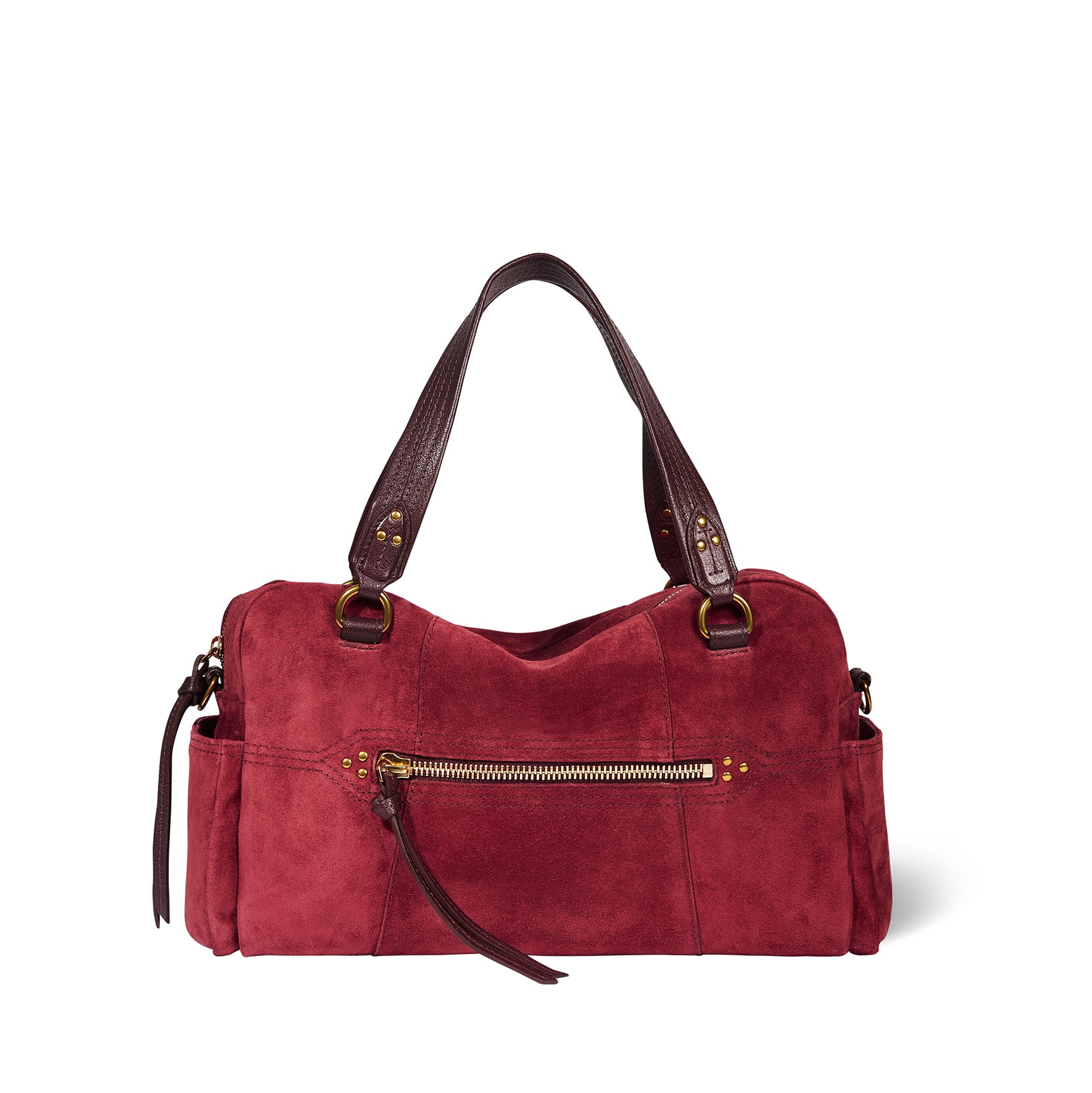 Lucky Bowling Bag Burgundy Split Suede