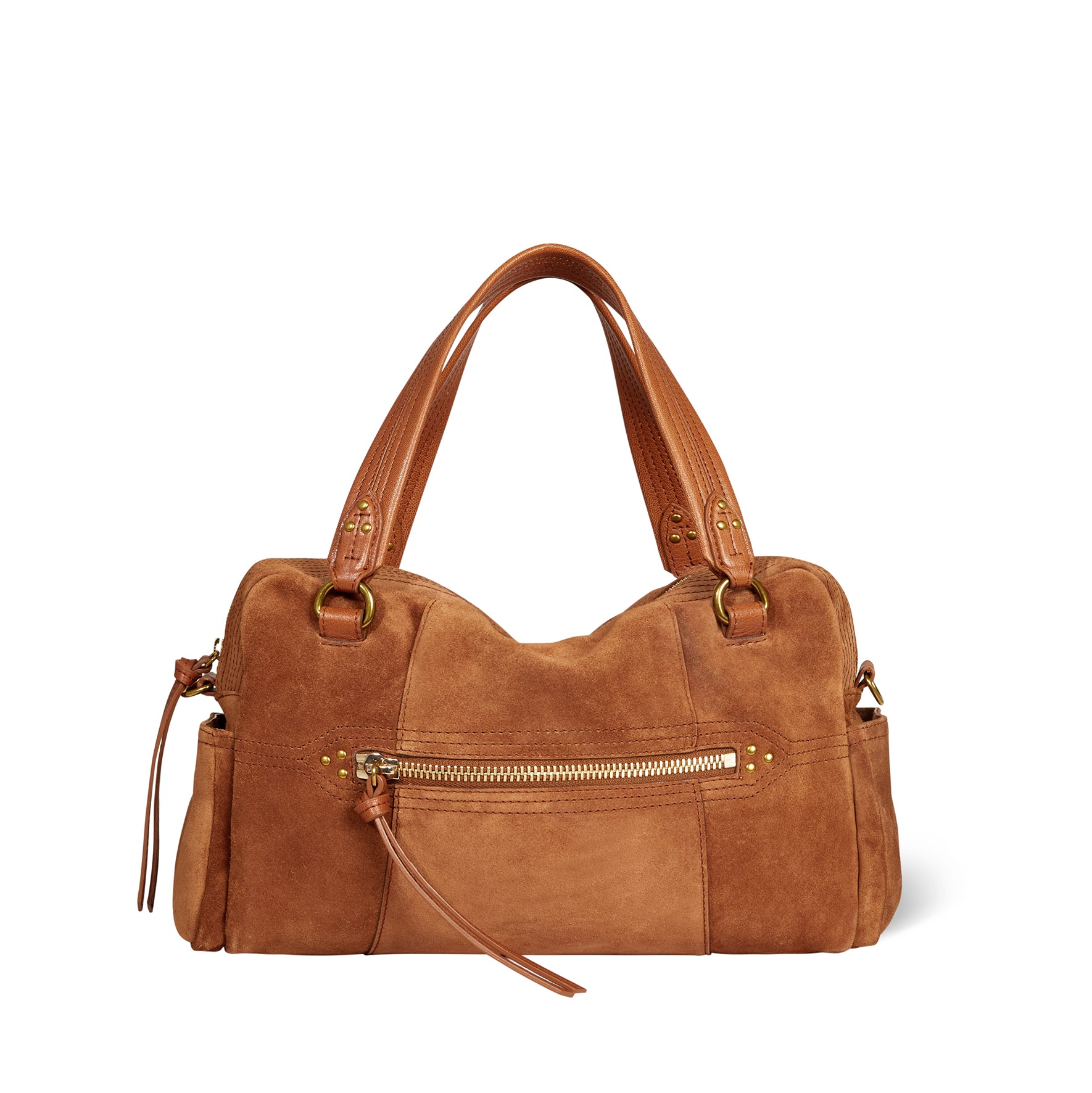 Lucky Bowling Bag Caramel Split Suede