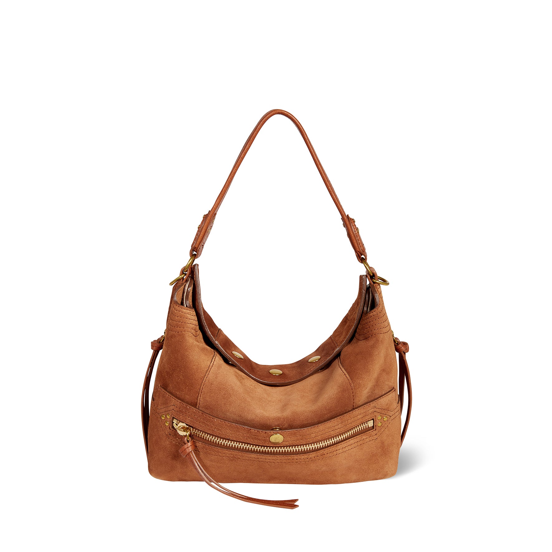 Lucky Hobo Bag Caramel Split Suede