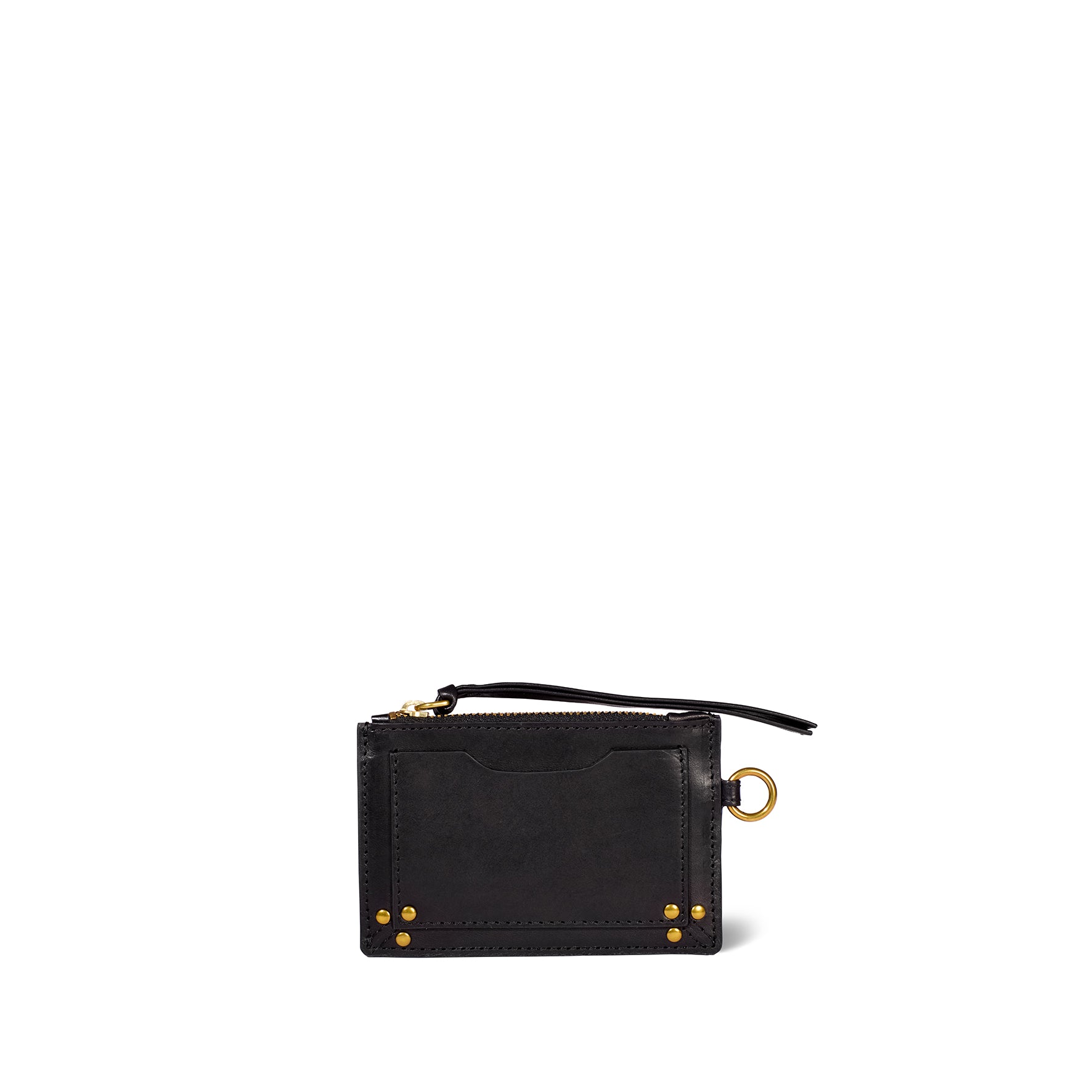 Lucky porte cartes Noir Brass Cowskin