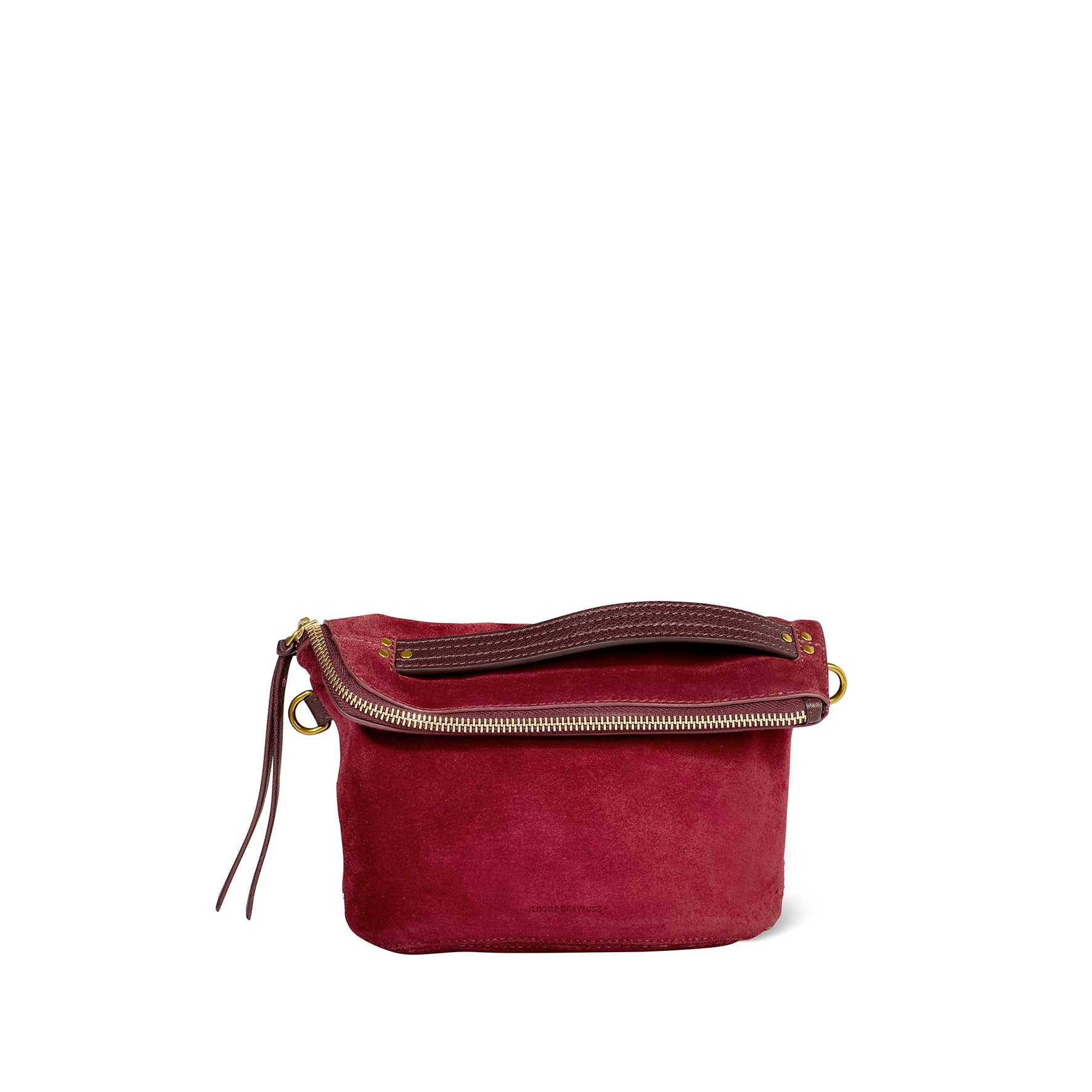 Lucky pochette Burgundy Split Suede