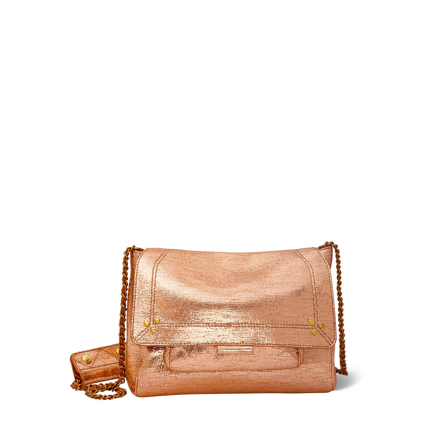 Sac Lulu M Chèvre Lamé Rose Gold