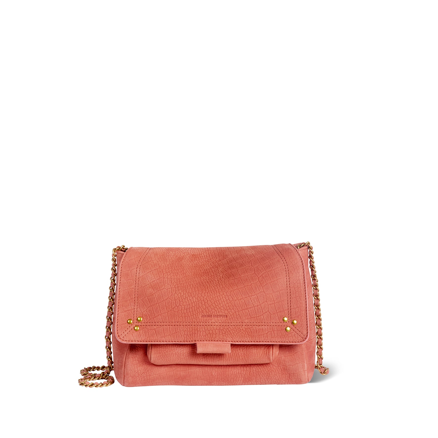 Lulu M Bag Imprimé Croco Terracotta taurillon