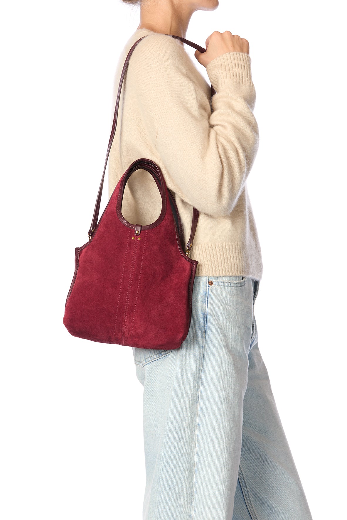 Paco S Bag Burgundy Split Suede