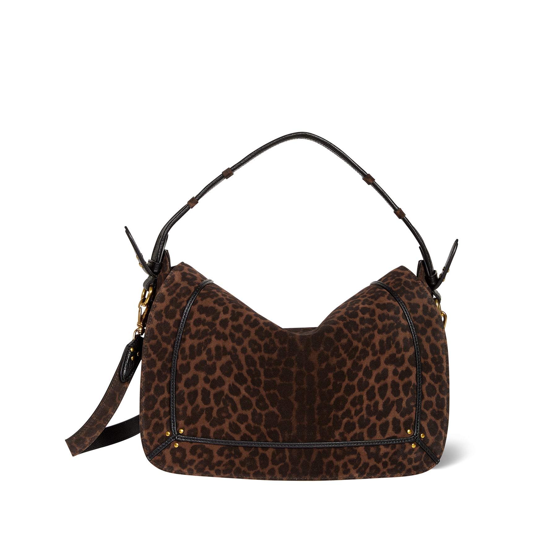 Pepito L Bag Imprimé Léopard Naturel Split Suede