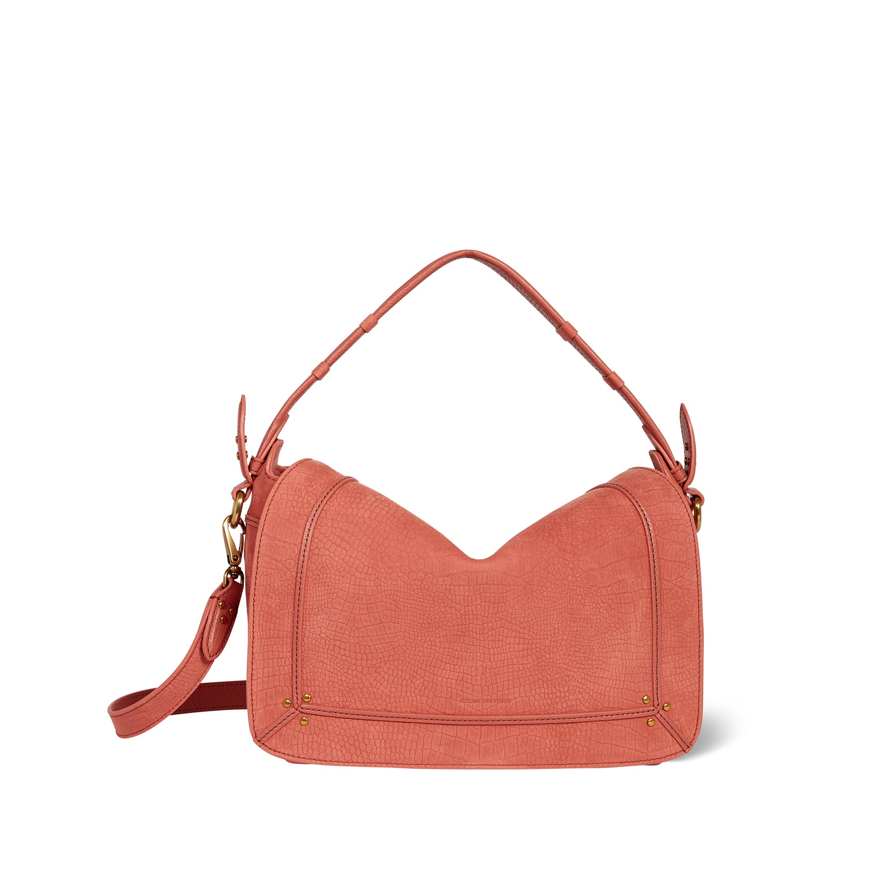 Pepito M Bag Imprimé Croco Terracotta taurillon