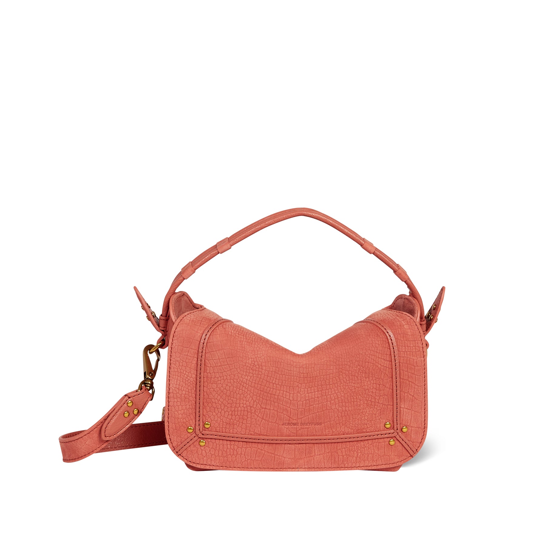 Pepito S Bag Imprimé Croco Terracotta taurillon