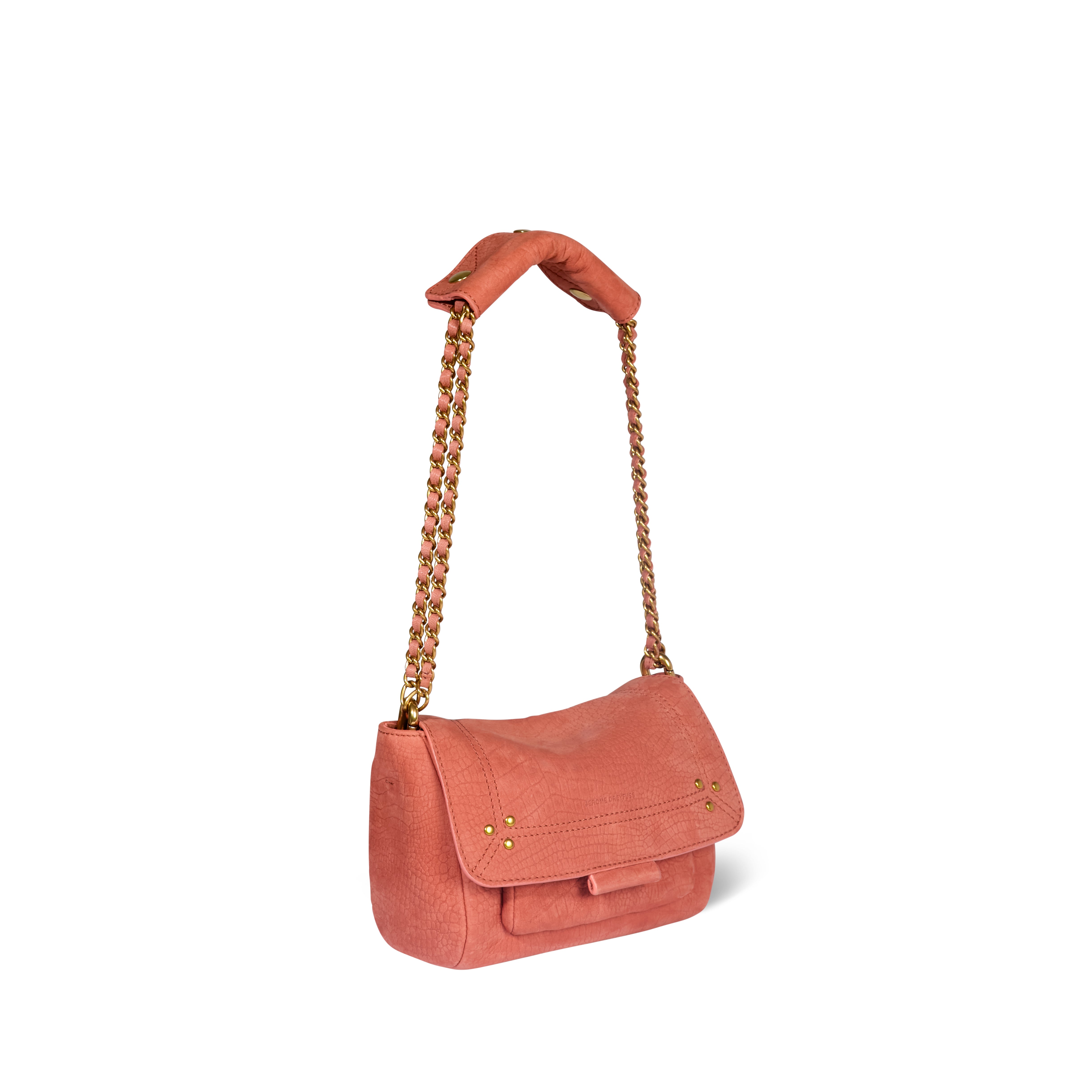 Sac Lulu S Taurillon Imprimé Croco Terracotta