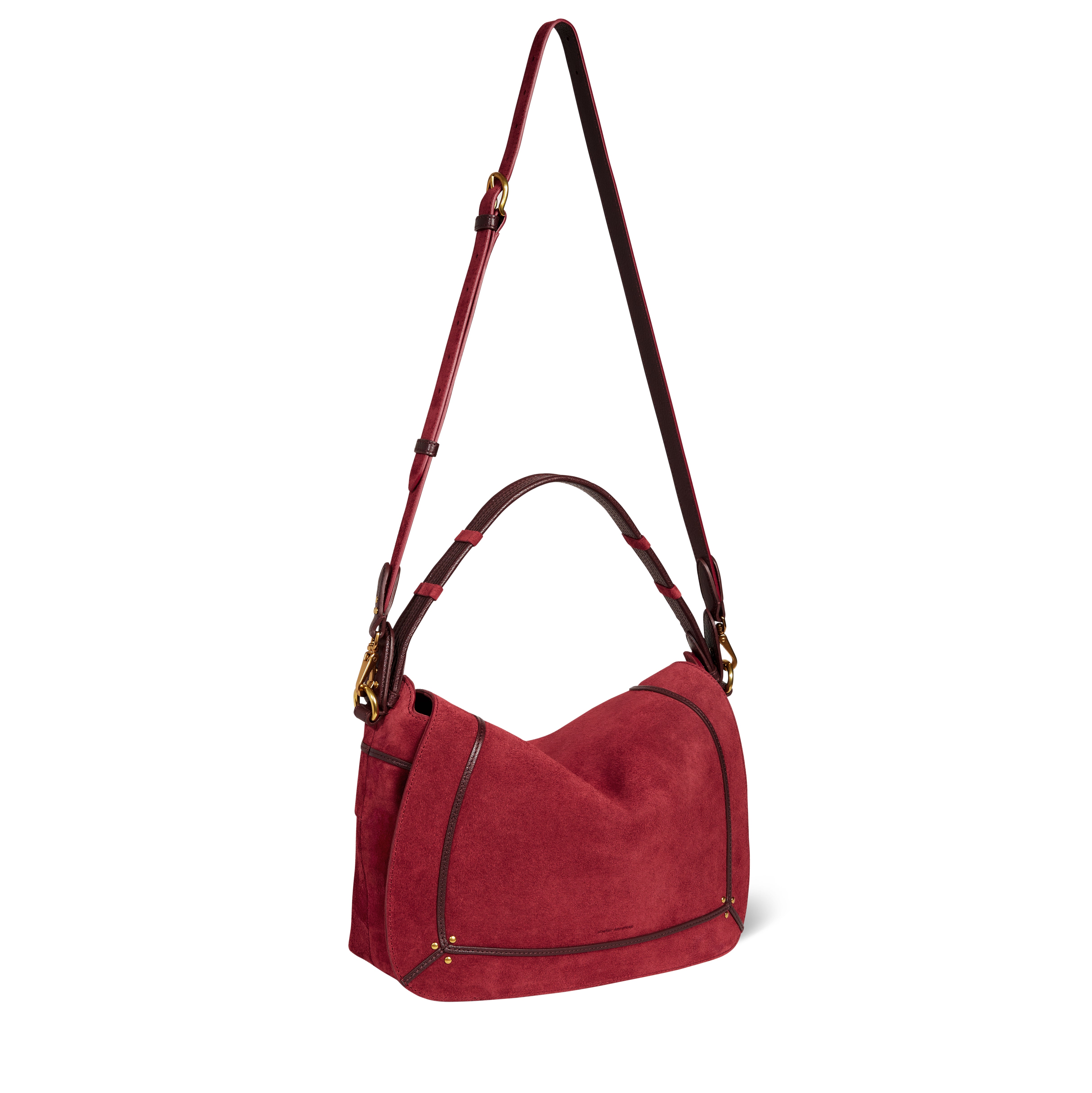 Sac Pepito L Croûte Velours Burgundy