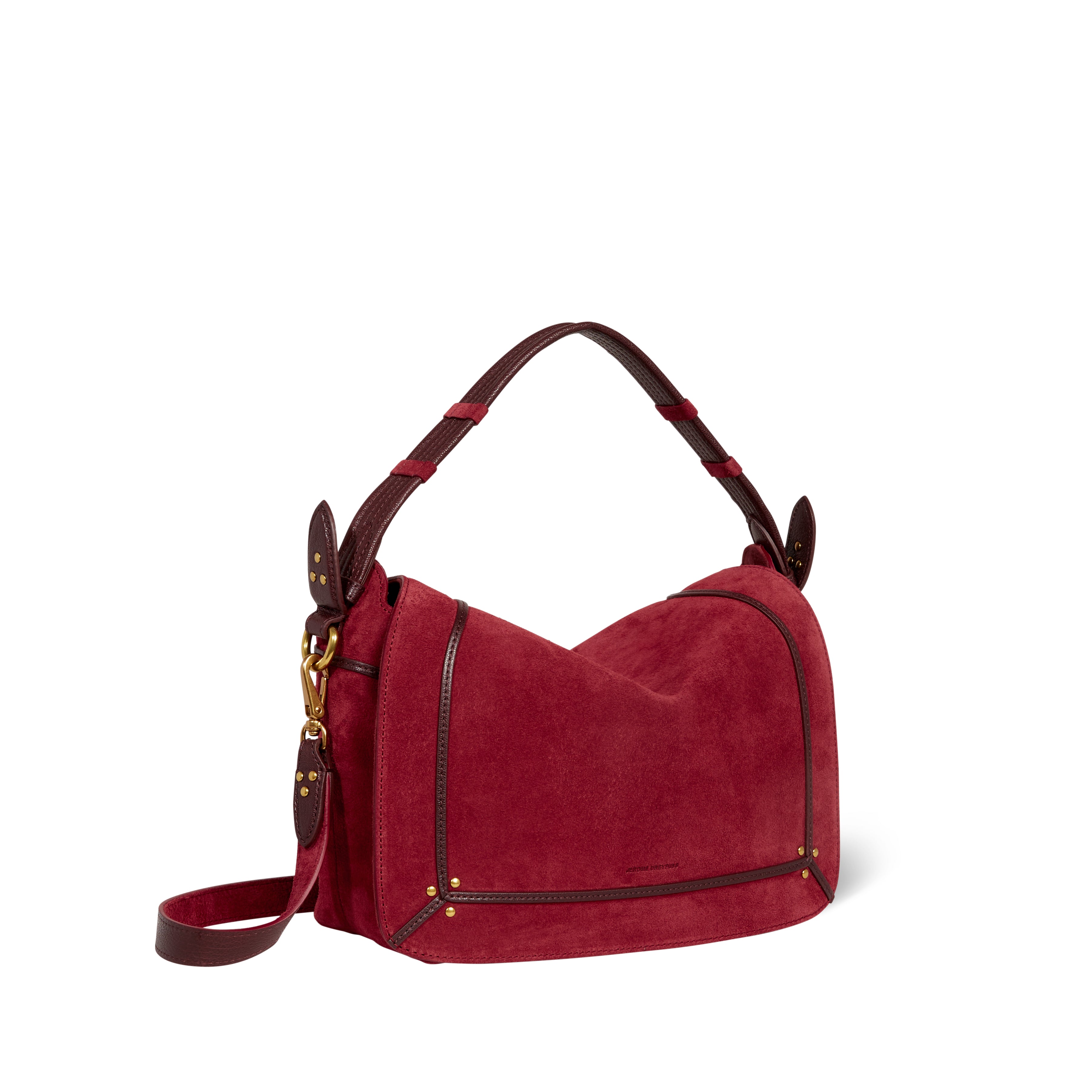 Sac Pepito M Croûte Velours Burgundy