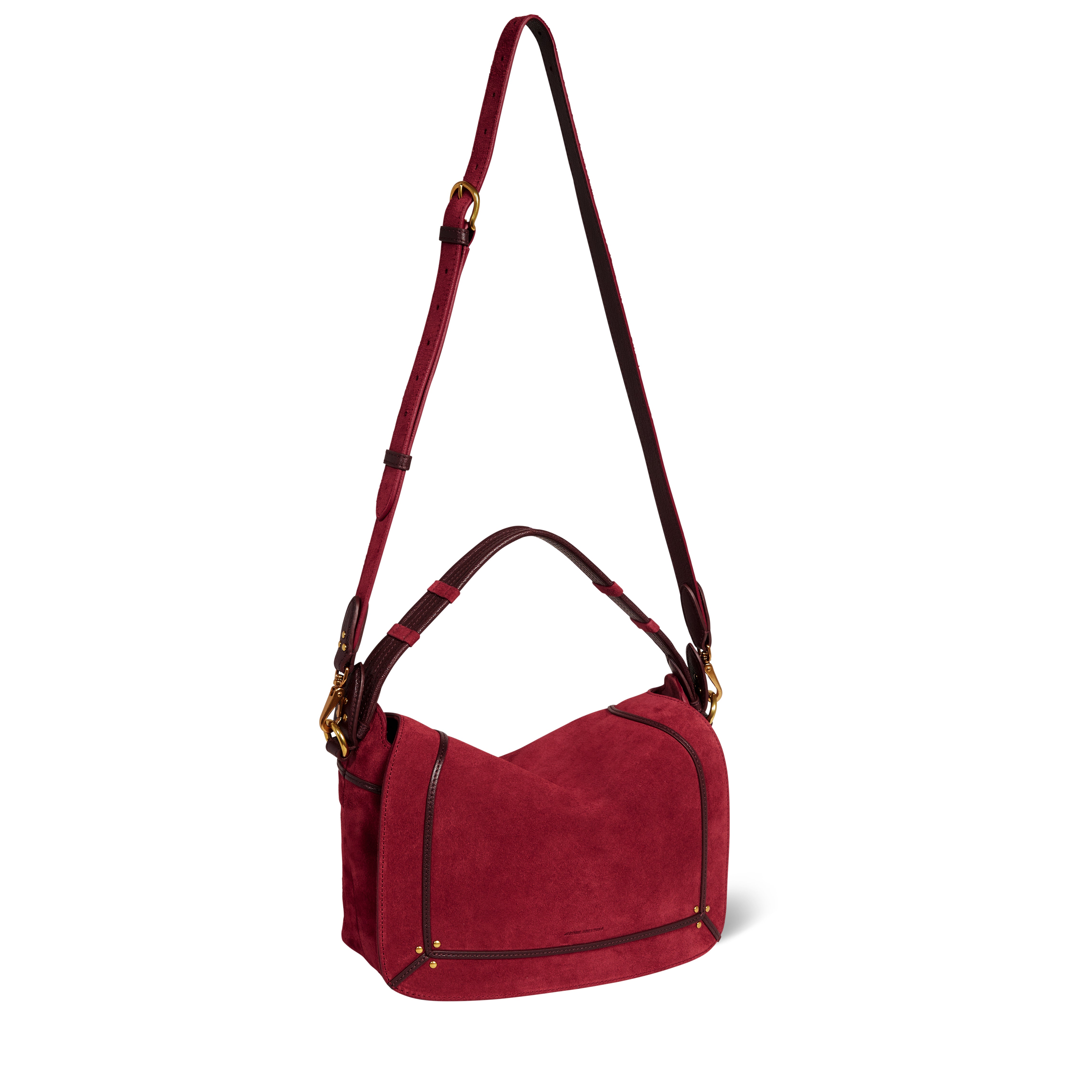 Sac Pepito M Croûte Velours Burgundy