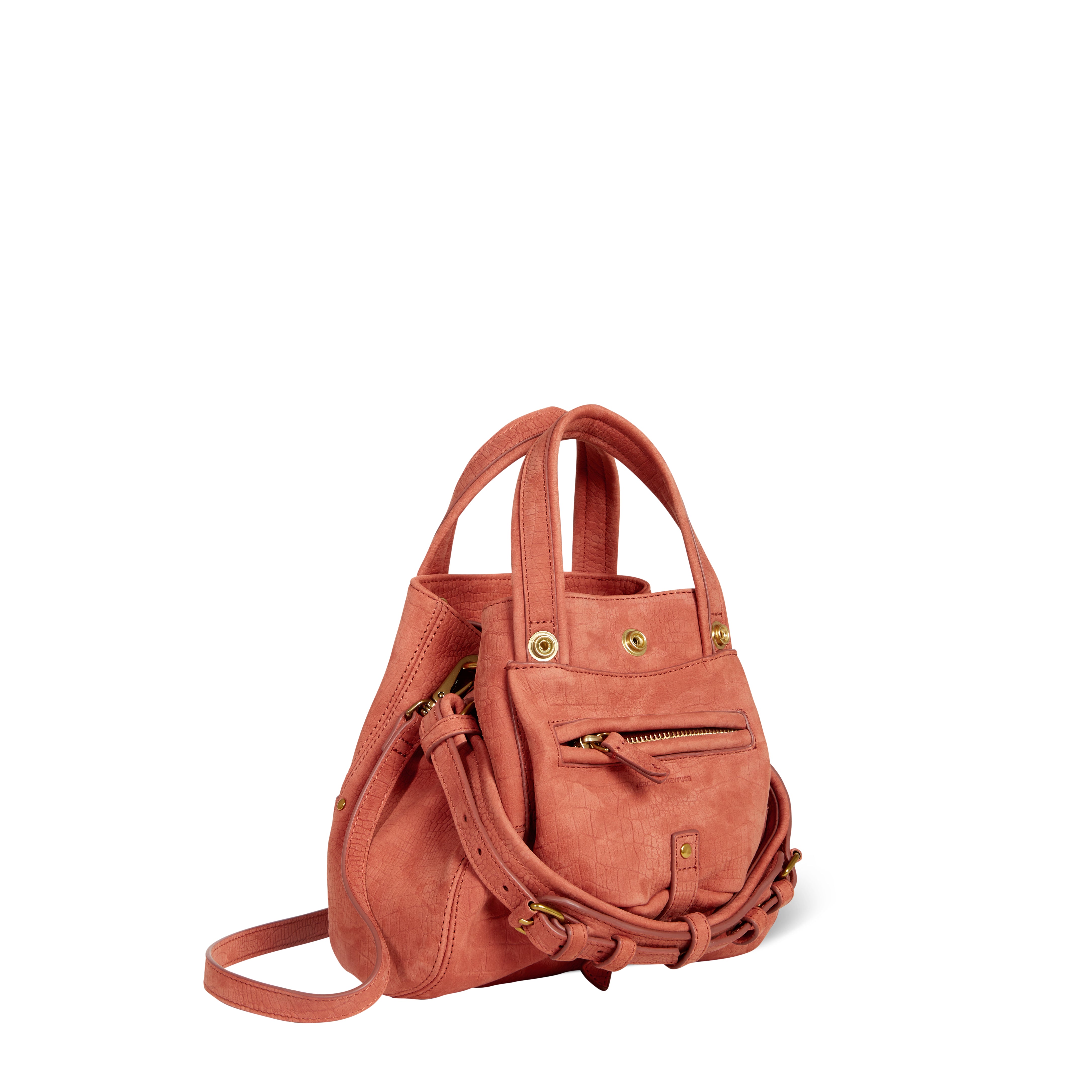 Sac Billy Nano Taurillon Imprimé Croco Terracotta