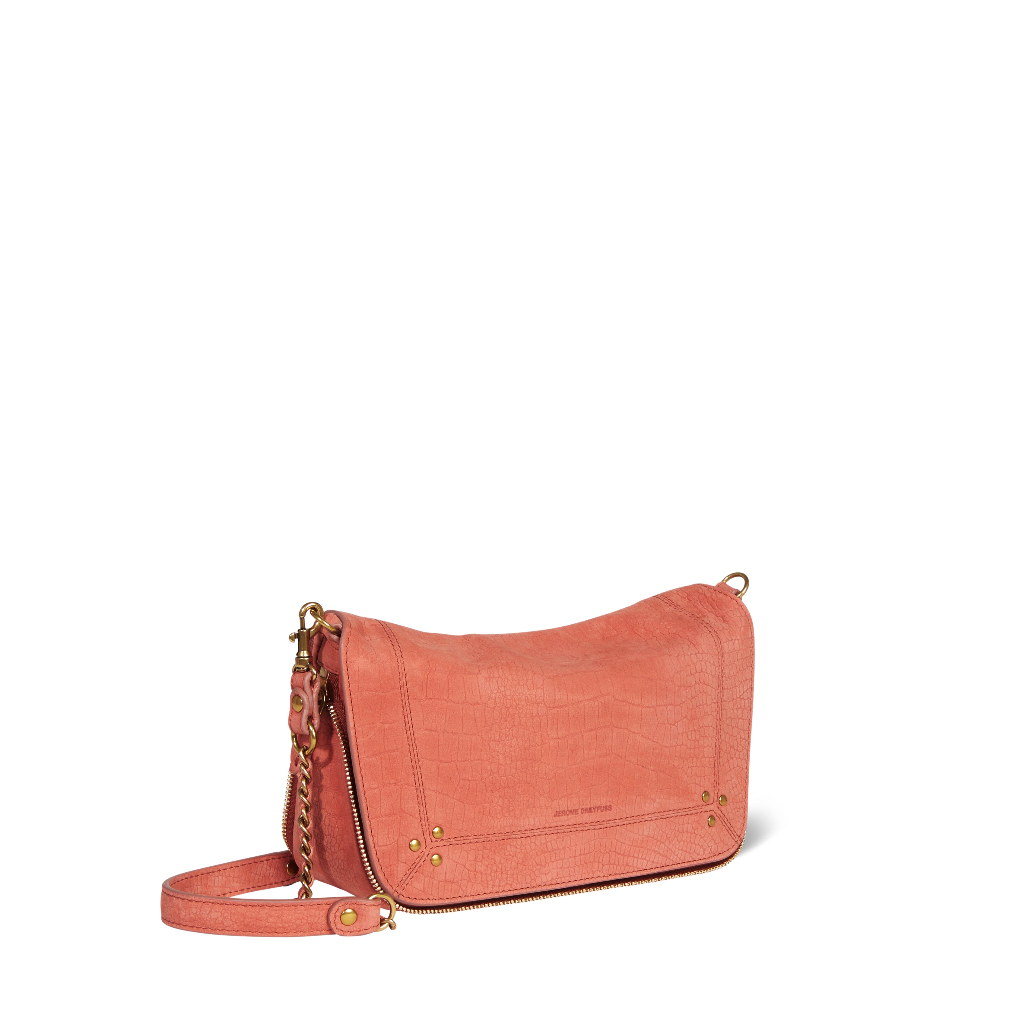 Sac Bobi S Taurillon Imprimé Croco Terracotta