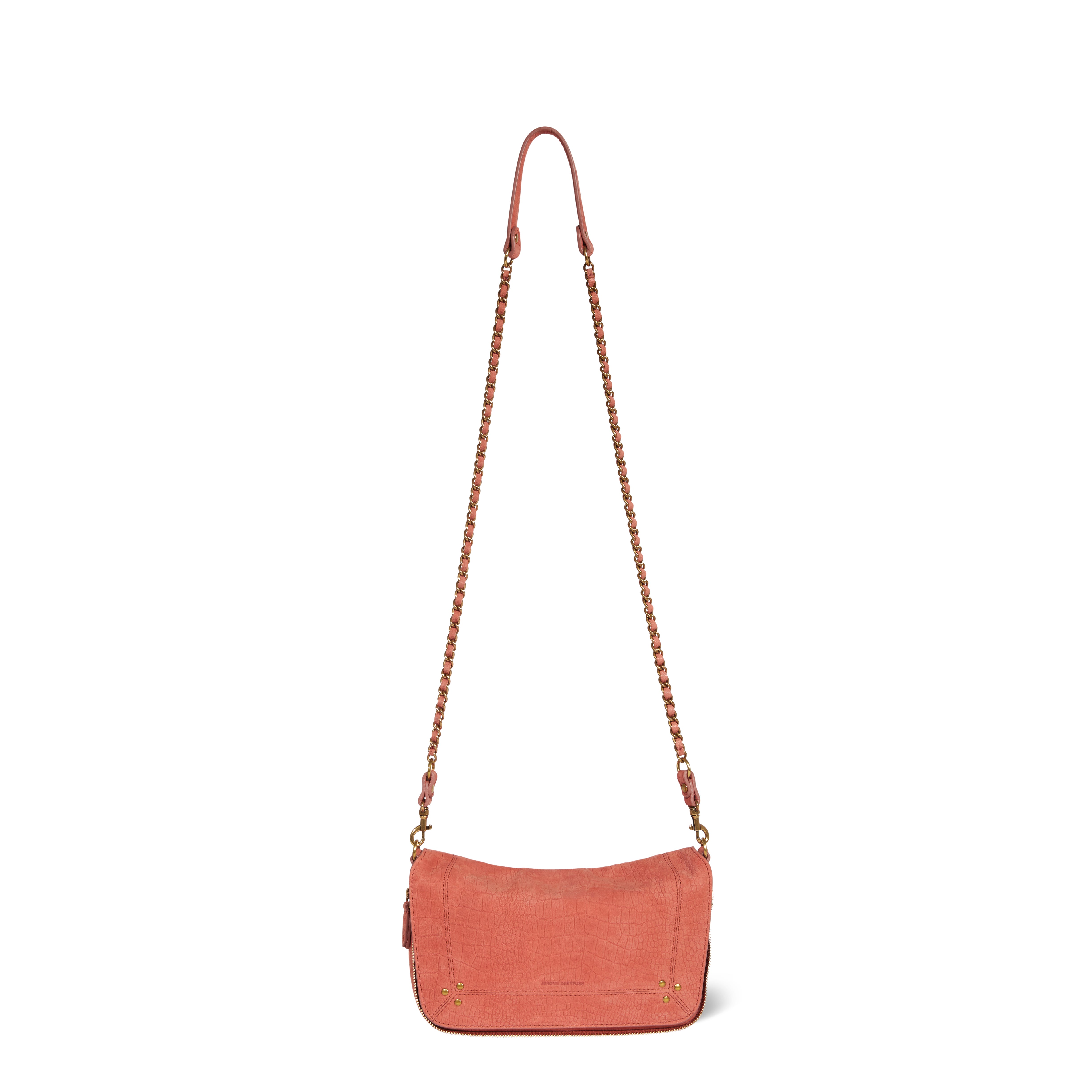 Sac Bobi S Taurillon Imprimé Croco Terracotta