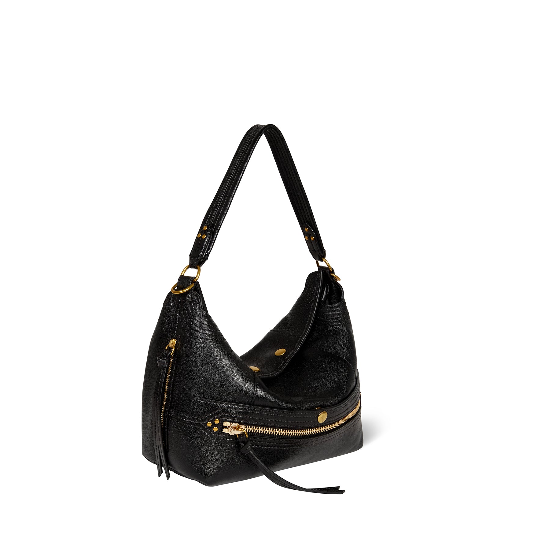 Sac Lucky Hobo Buffle Noir Brass