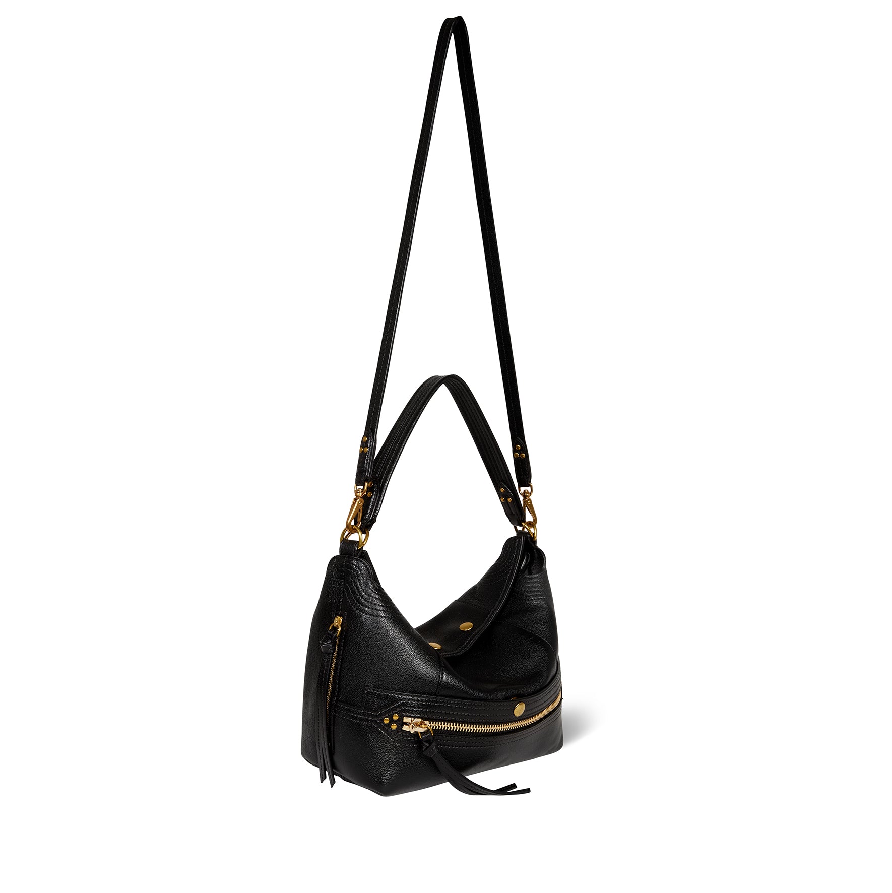 Sac Lucky Hobo Buffle Noir Brass