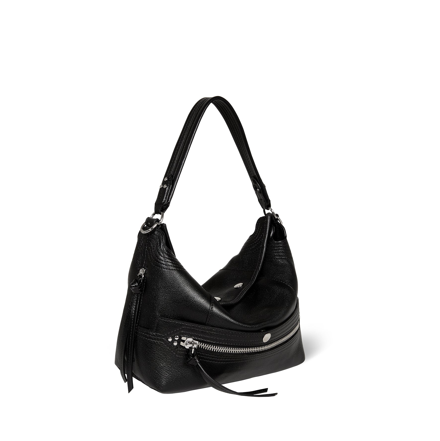 Sac Lucky Hobo Buffle Noir Silver