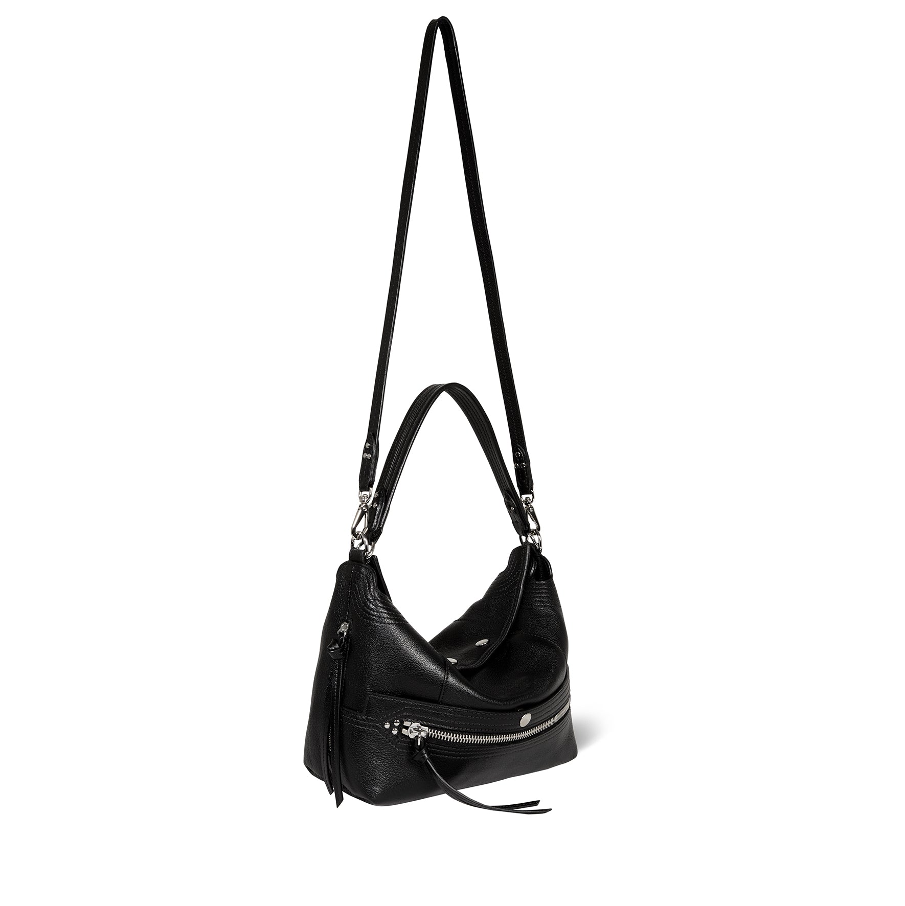 Sac Lucky Hobo Buffle Noir Silver