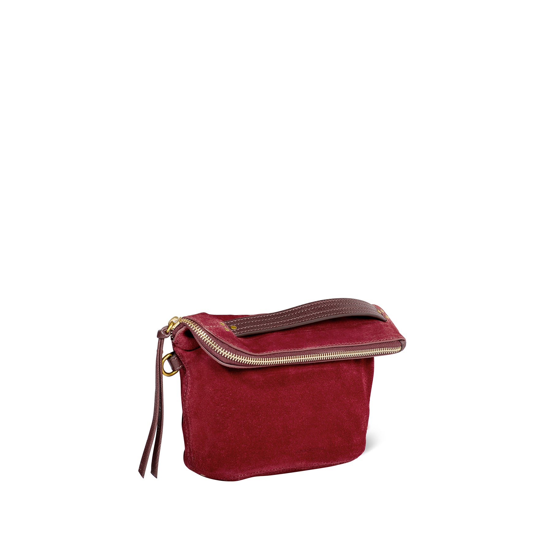 Lucky pochette Croûte Velours Burgundy