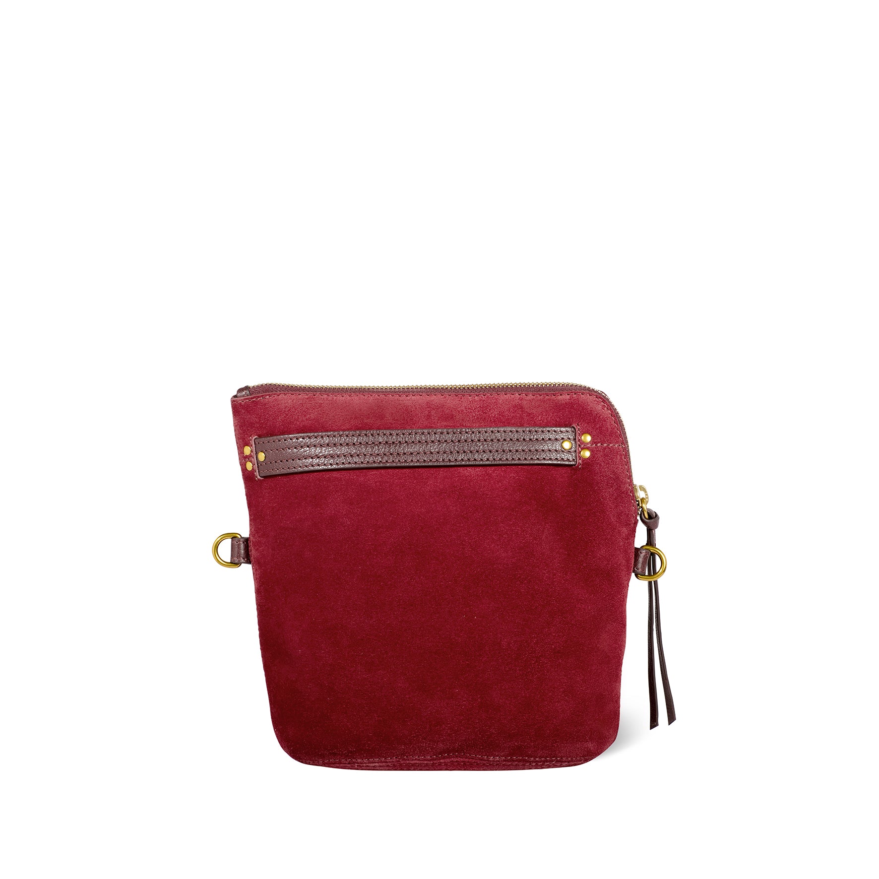 Lucky pochette Croûte Velours Burgundy