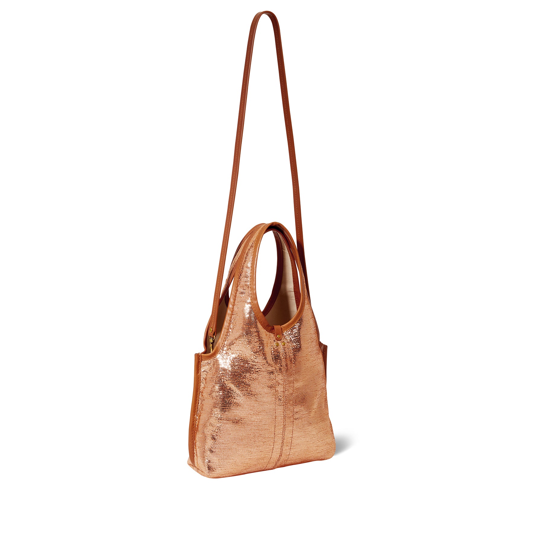 Sac Paco S Chèvre Lamé Rose Gold