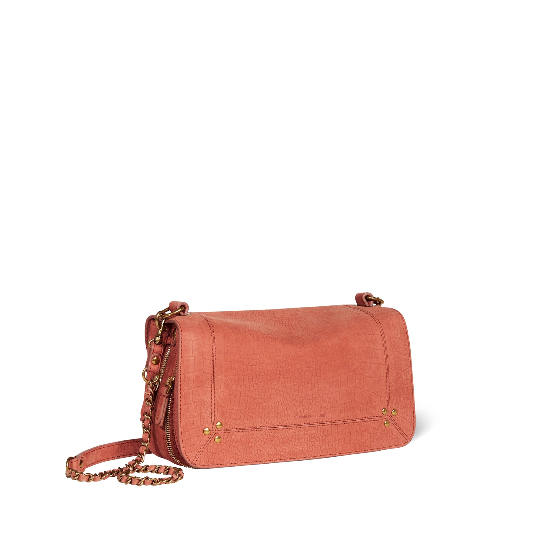 Sac Bobi Taurillon Imprimé Croco Terracotta