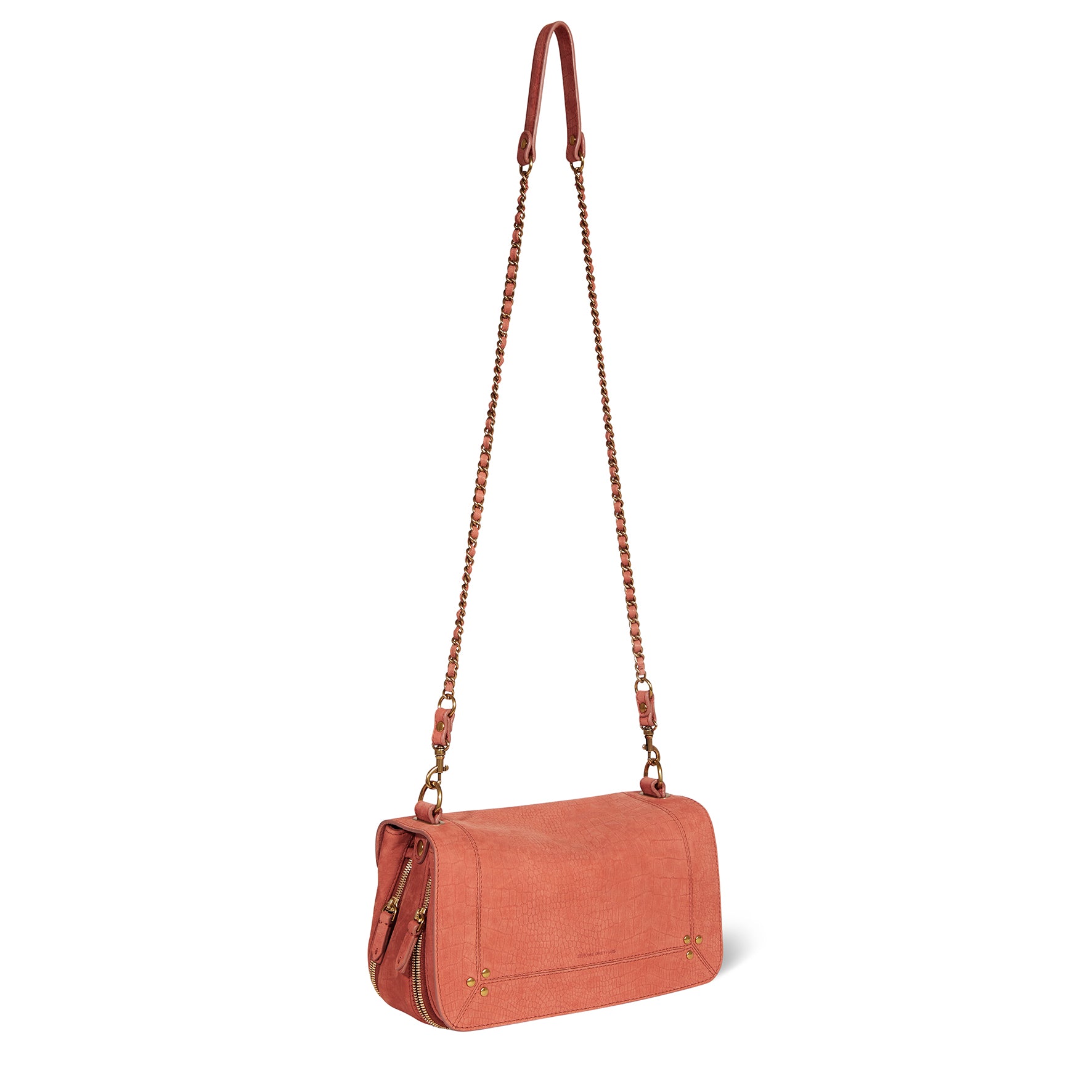 Sac Bobi Taurillon Imprimé Croco Terracotta