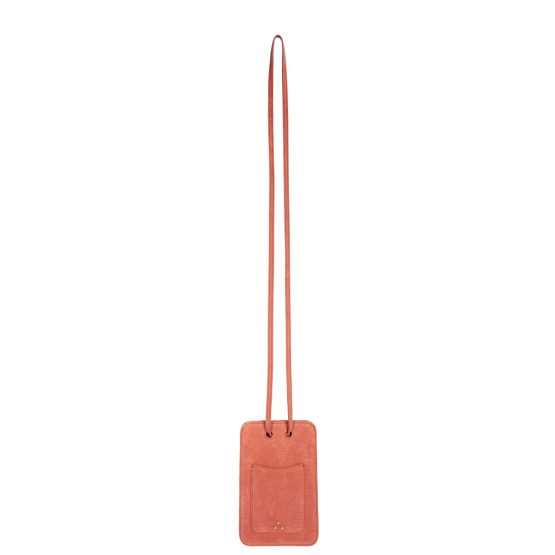 Porte Mobile Taurillon Imprimé Croco Terracotta