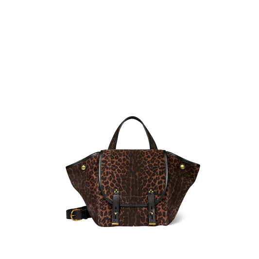 Sac Stan Panier M Croûte Velours Imprimé Léopard Naturel